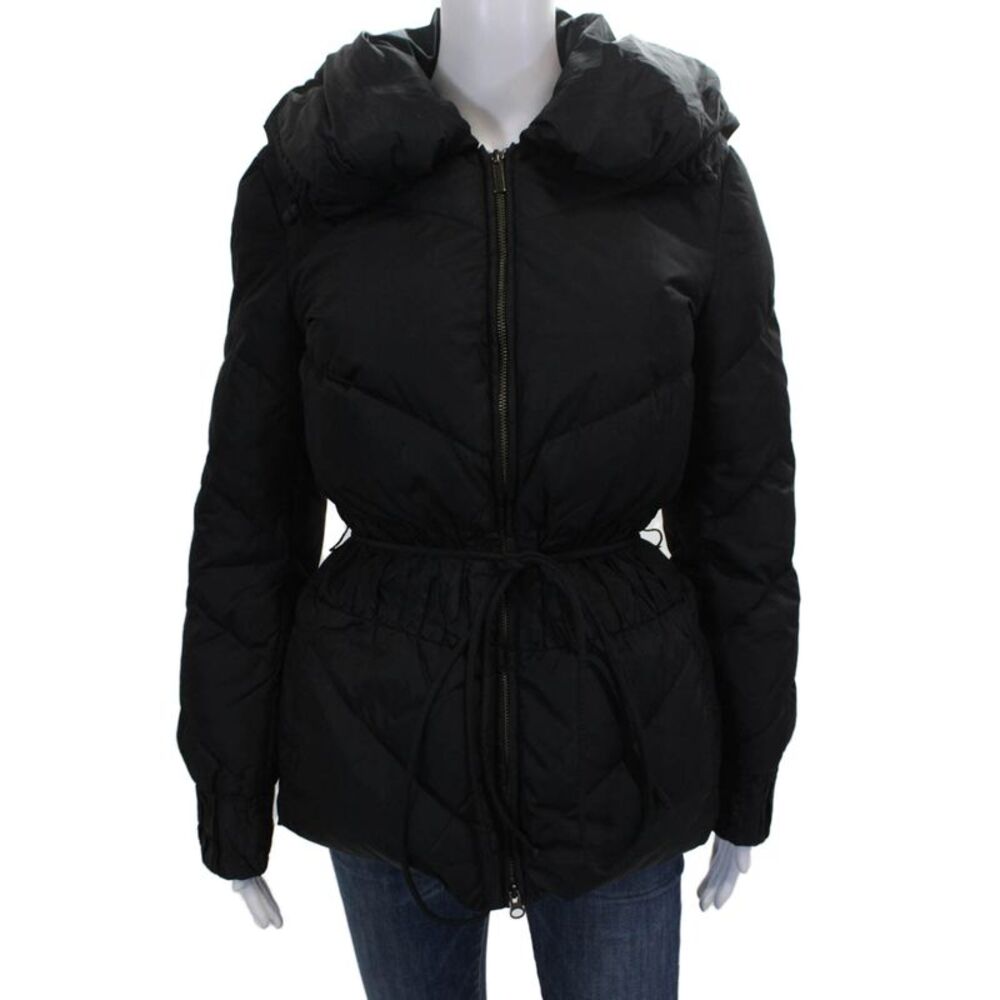 Add Womens Puffer Jacket Black Zip Long Sleeve Winter Size 4